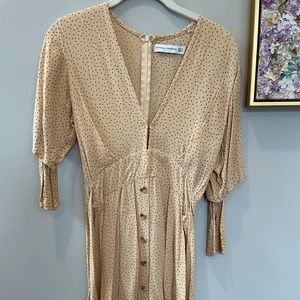 Throw on polka dot dress with waist tie